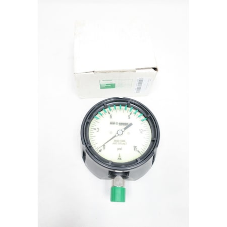 Mcdaniel Controls 4-1/2In 1/2In 0-15Psi Npt Pressure Gauge MPB/SCAG AB11214